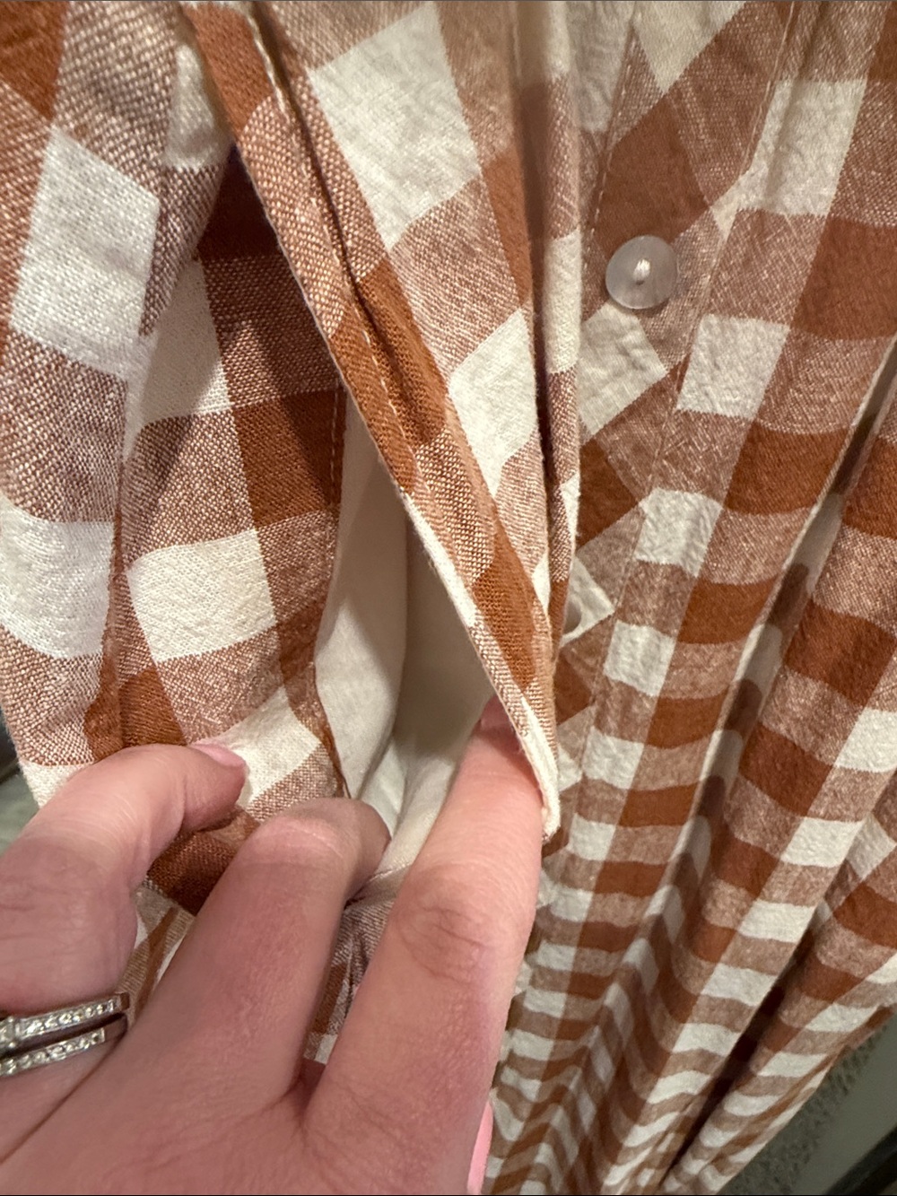 a new day brown and White Gingham Button-Front Maxi Dress - Picture 2 of 7